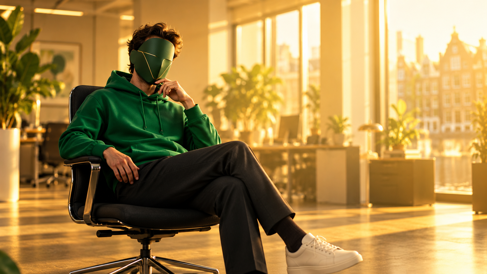Creative strategist in a green studio